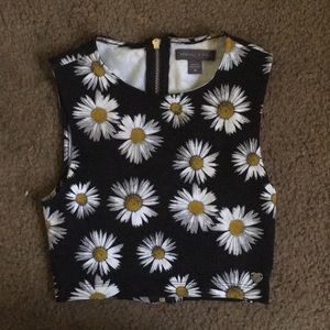 Kendall and Kylie sunflower zip up crop top